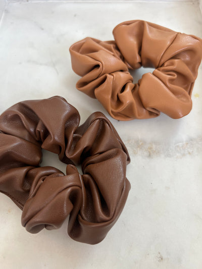 Faux leather scrunchies - Ally Pop