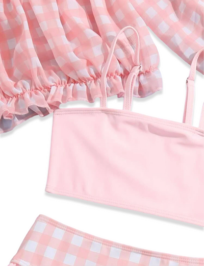 Pink gingham bathing suit - Ally Pop