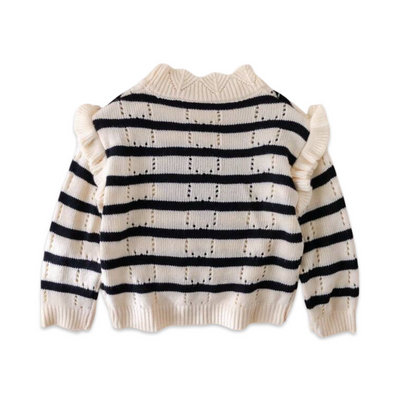 Heart & stripped knit sweater