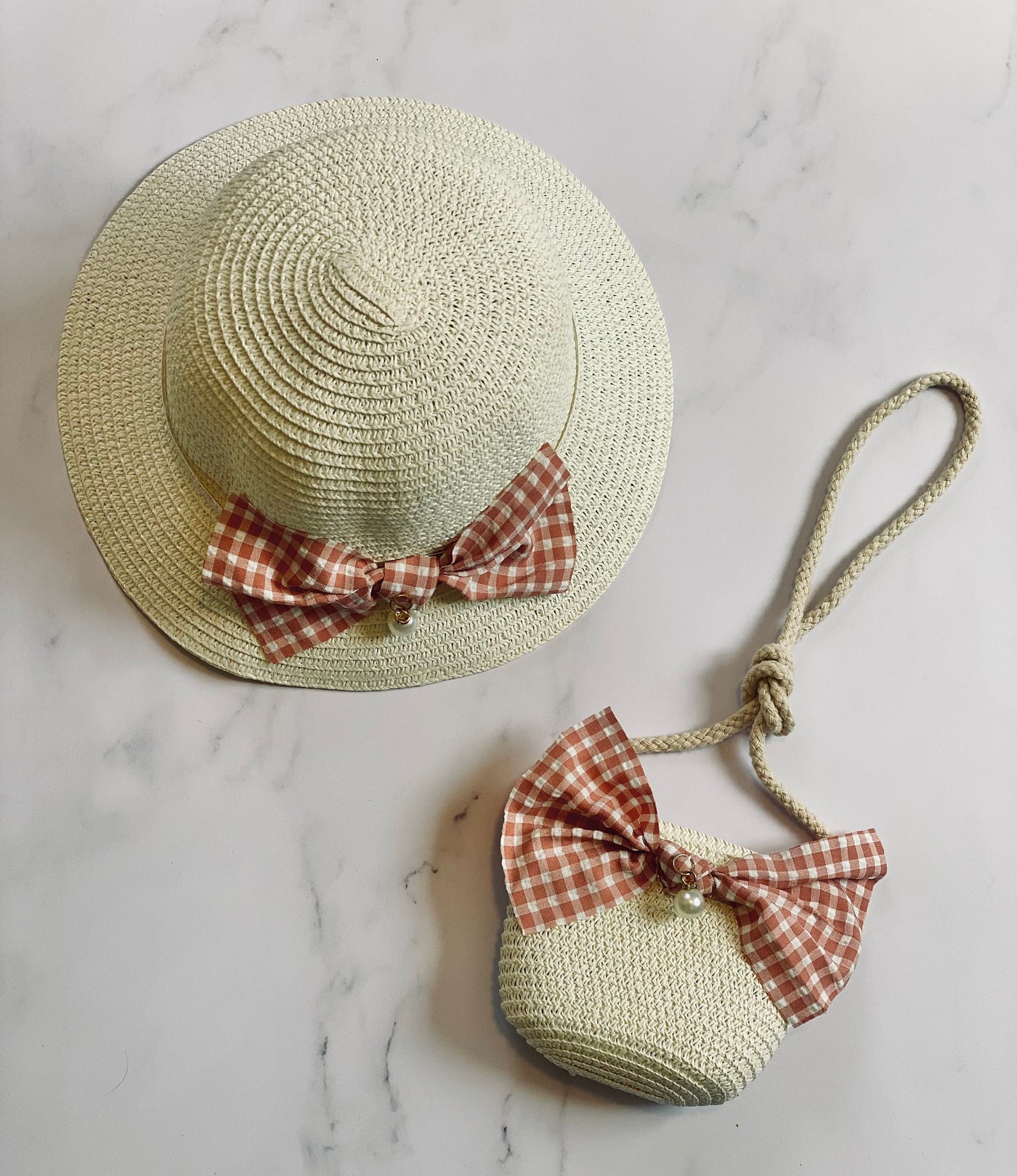 Summer straw hat & purse set